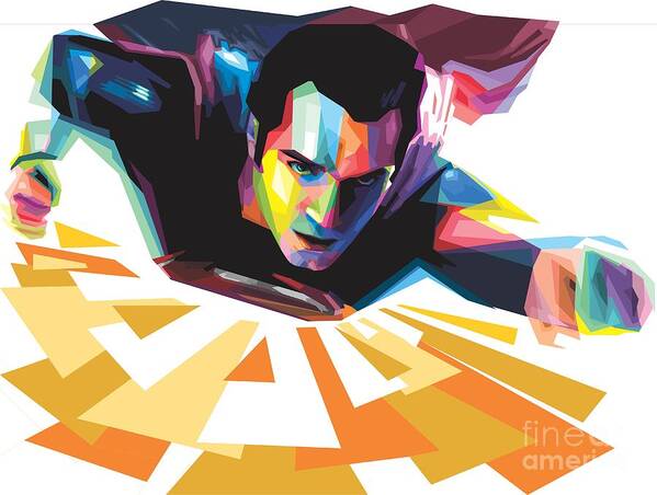 Superman Poster featuring the digital art Superman colorful art by Madiaz Roby
