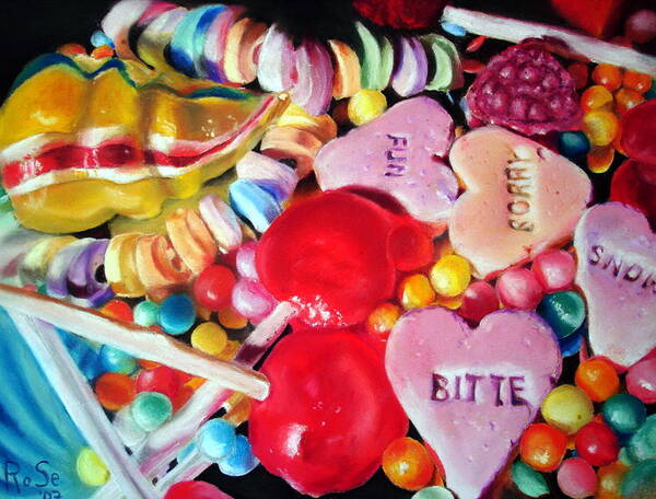 Soft Pastels Poster featuring the painting Sweets for my Sweet by Rose Sciberras