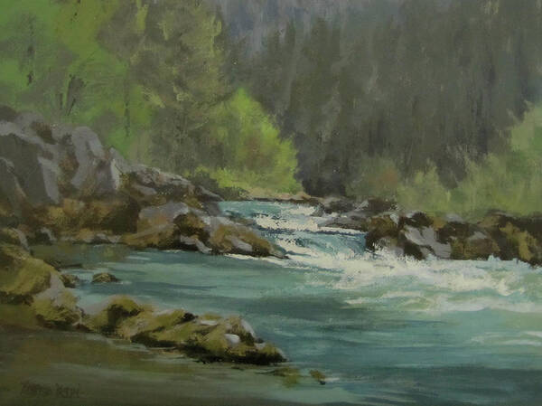 River Poster featuring the painting Swiftwater by Karen Ilari