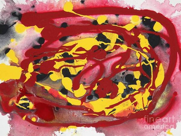 Abstract Poster featuring the painting Swirling Fire by Corinne Elizabeth Cowherd