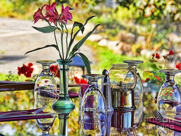Table Setting Poster featuring the photograph Table Setting Reflections signed 3041 18x24 by Jack Schultz