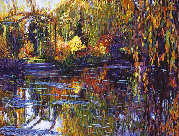 Gardenscape Poster featuring the painting Tapestry Reflections by David Lloyd Glover