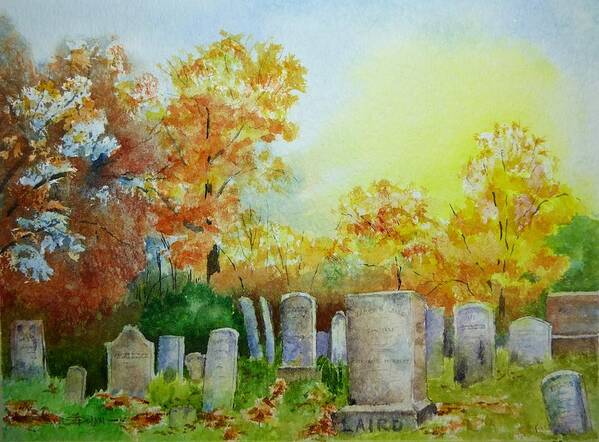 Watercolor Poster featuring the painting Tennant Cemetery New Jersey by Pat Dolan