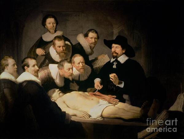 The Poster featuring the painting The Anatomy Lesson of Doctor Nicolaes Tulp by Rembrandt Harmenszoon van Rijn