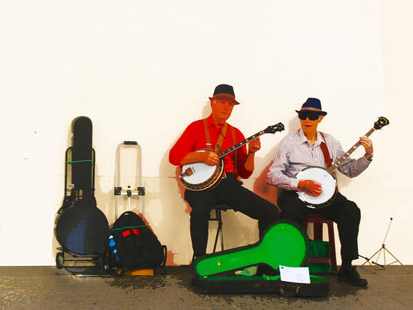 Susan Vineyard Poster featuring the photograph The Banjo Dudes by Susan Vineyard