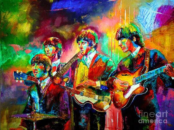 Beatles Poster featuring the painting The Beatles For Sale by Leland Castro