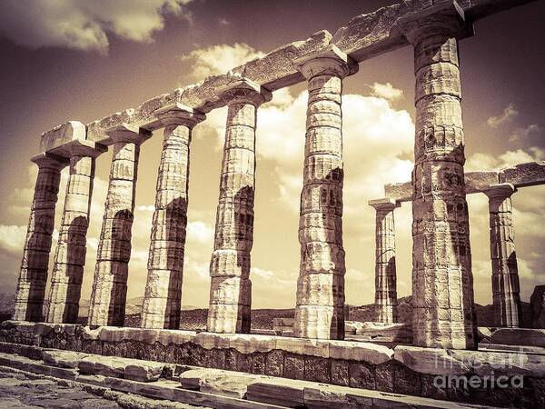 Temple Of Poseidon Poster featuring the photograph The Beauty of The Temple of Poseidon by Denise Railey