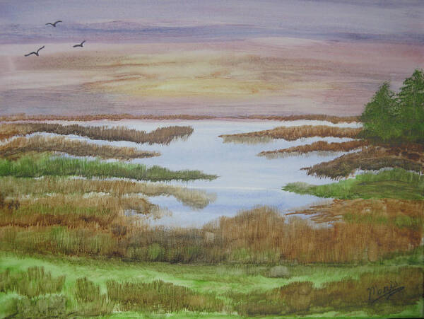 Landscape Poster featuring the painting The Boggy by Maris Sherwood