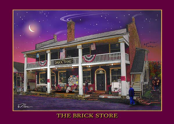 The Brick Store Poster featuring the digital art The Brick Store by Nancy Griswold