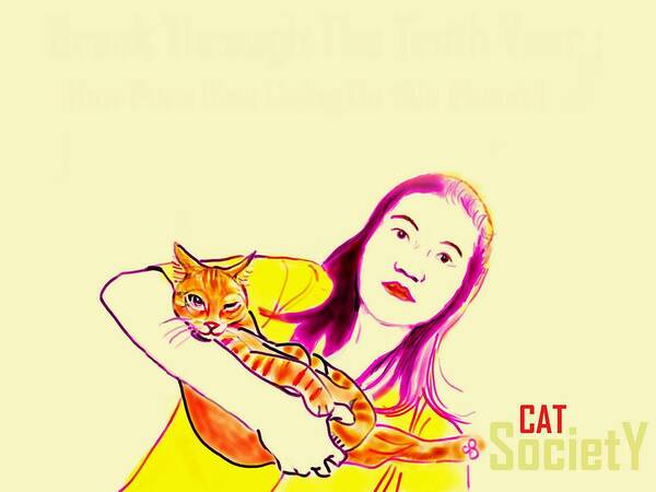 Cat Poster featuring the painting The CAT Human by Sukalya Chearanantana
