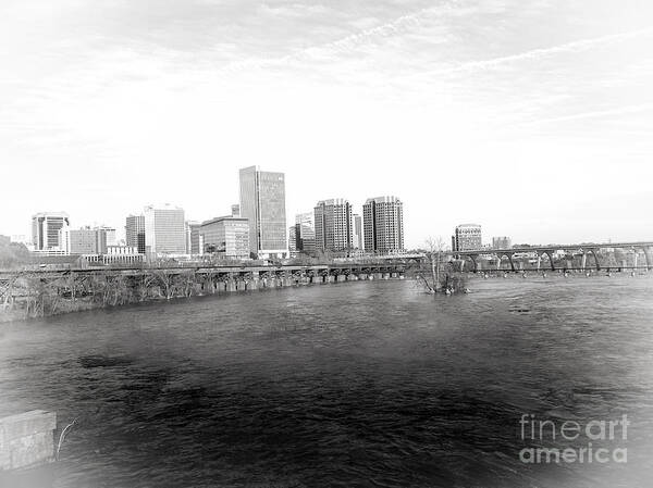  Poster featuring the photograph The City Of Richmond Black And White by Melissa Messick