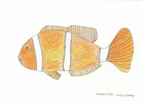 Ocean Poster featuring the painting The Clown Fish by Helen Holden-Gladsky