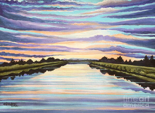 Sunset Poster featuring the painting The Delta Experience by Elizabeth Robinette Tyndall