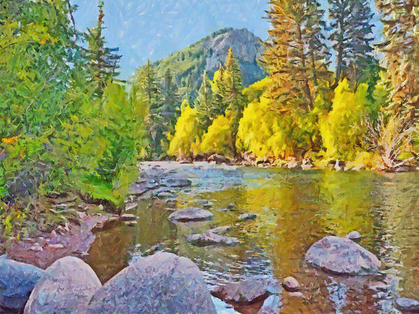 Colorado Poster featuring the digital art The Eagle River in October by Digital Photographic Arts