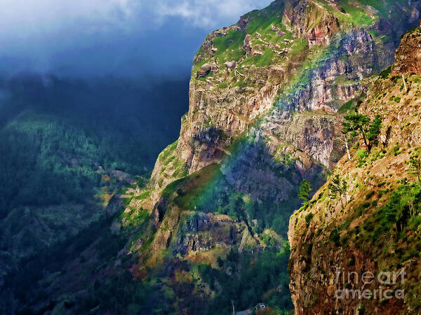 Madeira Poster featuring the photograph The End of the Rainbow by Brenda Kean