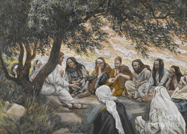 Tissot Poster featuring the painting The Exhortation to the Apostles by Tissot