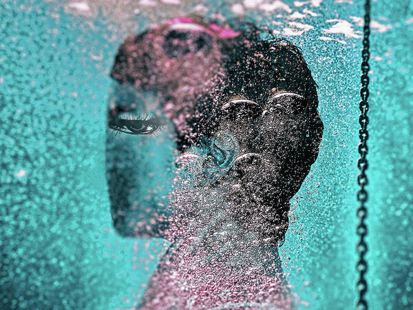 Underwater Poster featuring the photograph The eye underwater by Gabi Hampe