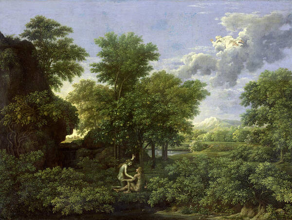 Spring Poster featuring the painting The Garden of Eden by Nicolas Poussin 