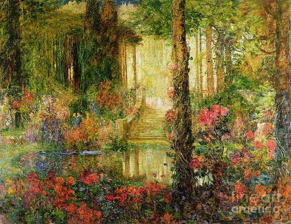 The Poster featuring the painting The Garden of Enchantment by Thomas Edwin Mostyn