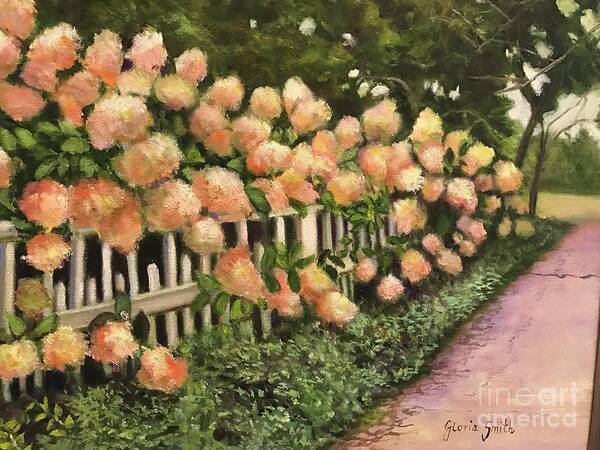 Hydrangeas Poster featuring the painting The Gardens by Gloria Smith