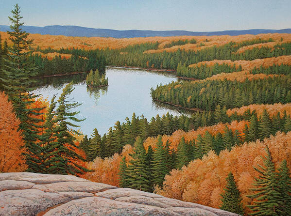 Landscape Poster featuring the painting The Height of Autumn by Jake Vandenbrink