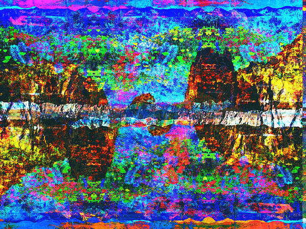 Abstract Poster featuring the digital art The Lake by Jade Knights