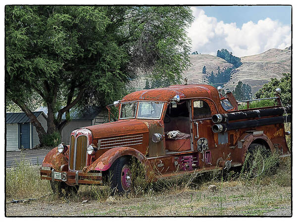 Vintage Poster featuring the photograph The Old Fire Truck by Lynn Wohlers