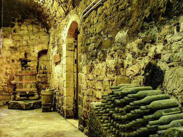 Castello Del Trebbio Poster featuring the photograph Old Tuscan Winery Cellar by Norma Brandsberg