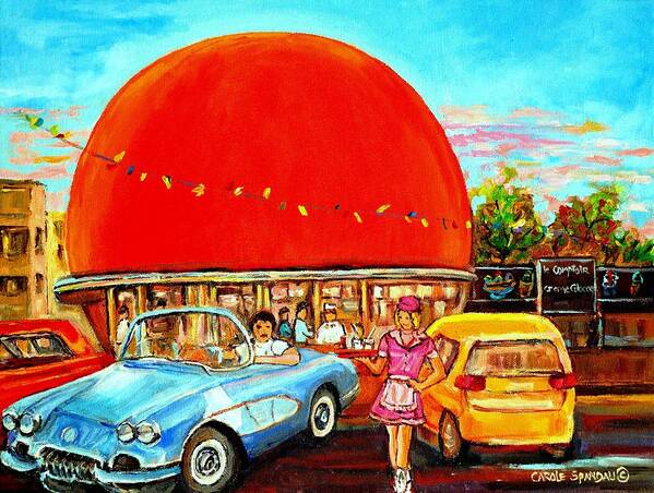 The Orange Julep Montreal Poster featuring the painting The Orange Julep Montreal by Carole Spandau