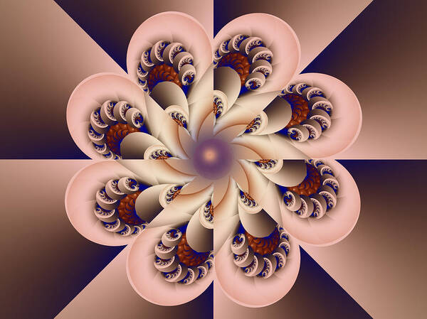 Kaleidoscope Poster featuring the digital art The Pearl and Shells by Richard Ortolano