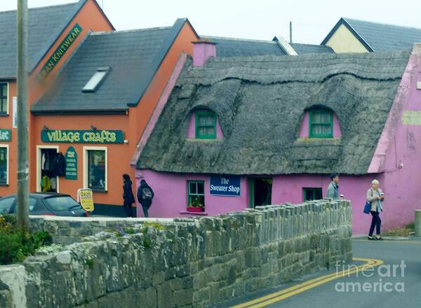 Sweater Shop Poster featuring the photograph The Pink Irish Sweater Shop by Rosanne Licciardi