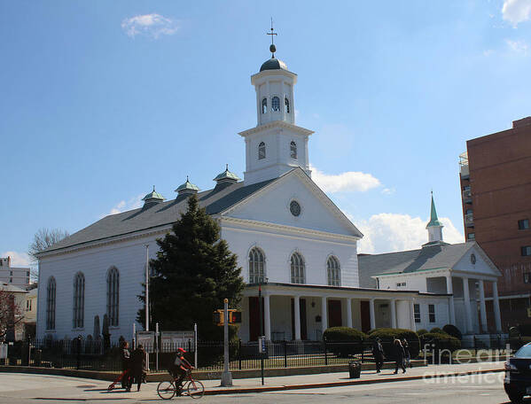  Reformed Poster featuring the photograph The Reformed Church of Newtown- by Steven Spak