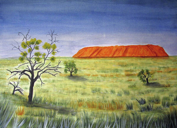  Landscape Poster featuring the painting The Rock by Elvira Ingram