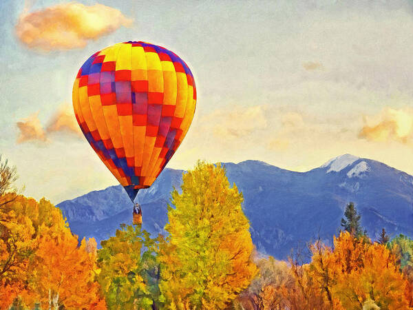 Taos Mountain Balloon Festival Poster featuring the digital art The Taos Mountain Balloon Rally 1 by Digital Photographic Arts