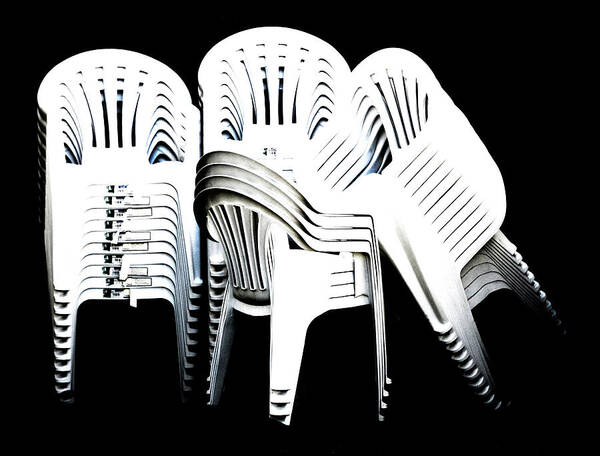 Stacked Poster featuring the digital art The Unused Chairs by Steve Taylor