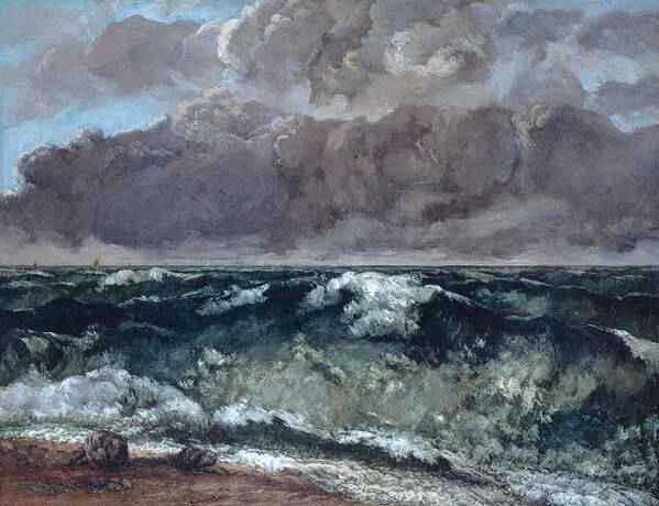 Holiday Poster featuring the painting The Wave 1867 by Gustave Courbet