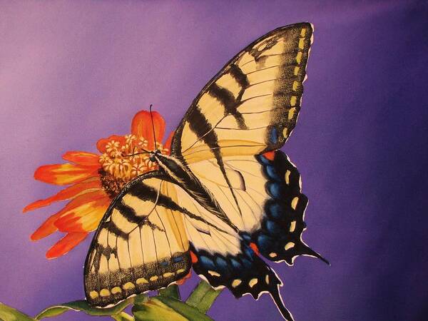 Butterfly Poster featuring the painting Tiger Swallowtail by Greg and Linda Halom