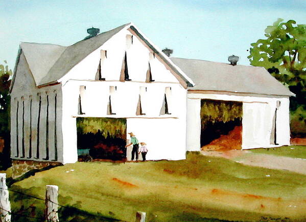 Tobacco Poster featuring the painting Tobacco Barn by Faye Ziegler