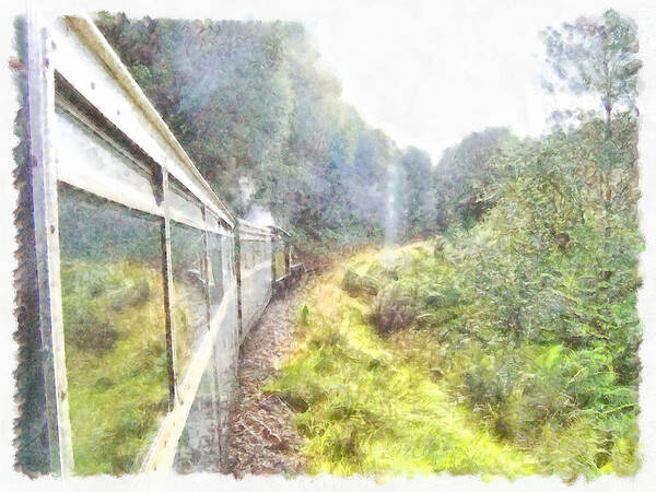 Train Poster featuring the photograph Train heading through greenery by Ashish Agarwal