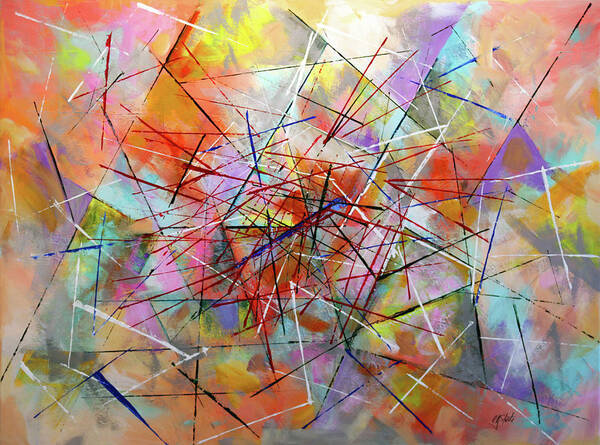 Abstract Poster featuring the painting Triangular Vision by Carole Sluski