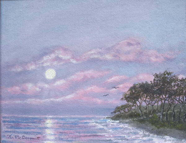 Ocean Poster featuring the painting Tropical Moonrise by Kathleen McDermott