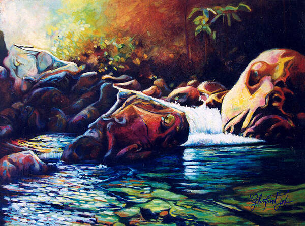 River Poster featuring the painting Tropical River by Glenford John