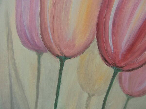 Tulips Poster featuring the painting Tulip Series 1 by Anita Burgermeister