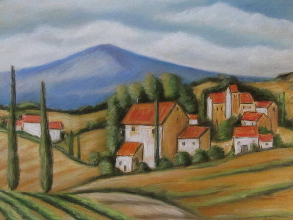 Tuscany Poster featuring the painting Tuscan Landscape by Melinda Saminski