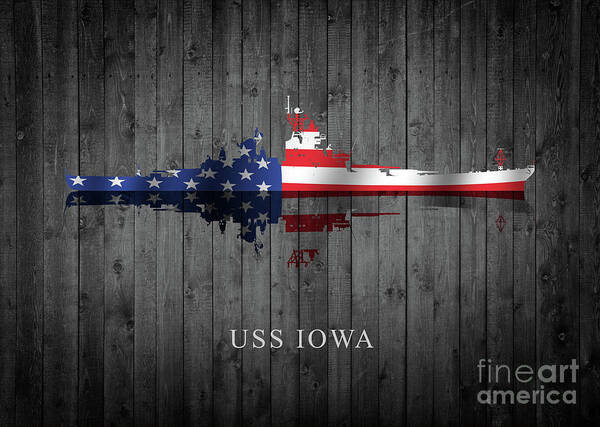 Uss Iowa Poster featuring the digital art USS Iowa by Airpower Art