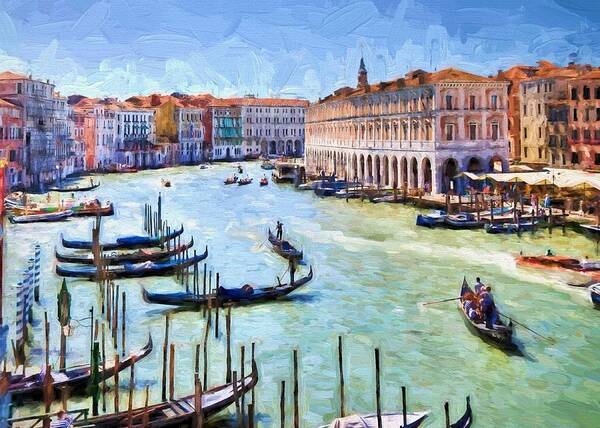 Venice Poster featuring the digital art Venice Canal by Charmaine Zoe