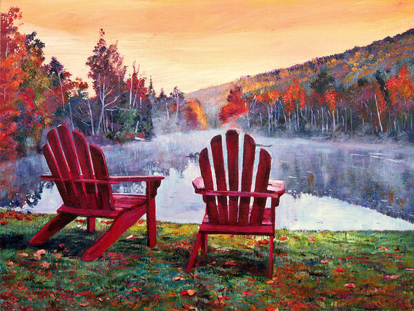 Landscape Poster featuring the painting Vermont Romance by David Lloyd Glover