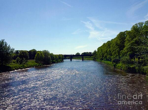The River Ribble Poster featuring the photograph View of The River Ribble by Joan-Violet Stretch