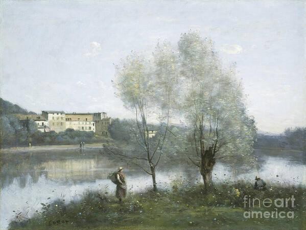 Jean-baptiste-camille Corot Poster featuring the painting Ville Davray by MotionAge Designs