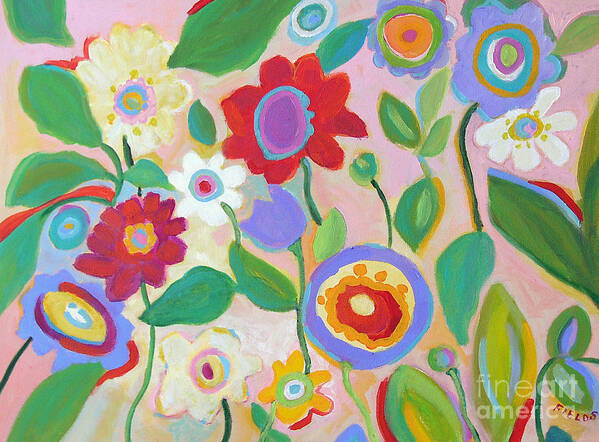 Vintage Style Poster featuring the painting Vintage Garden by Karen Fields